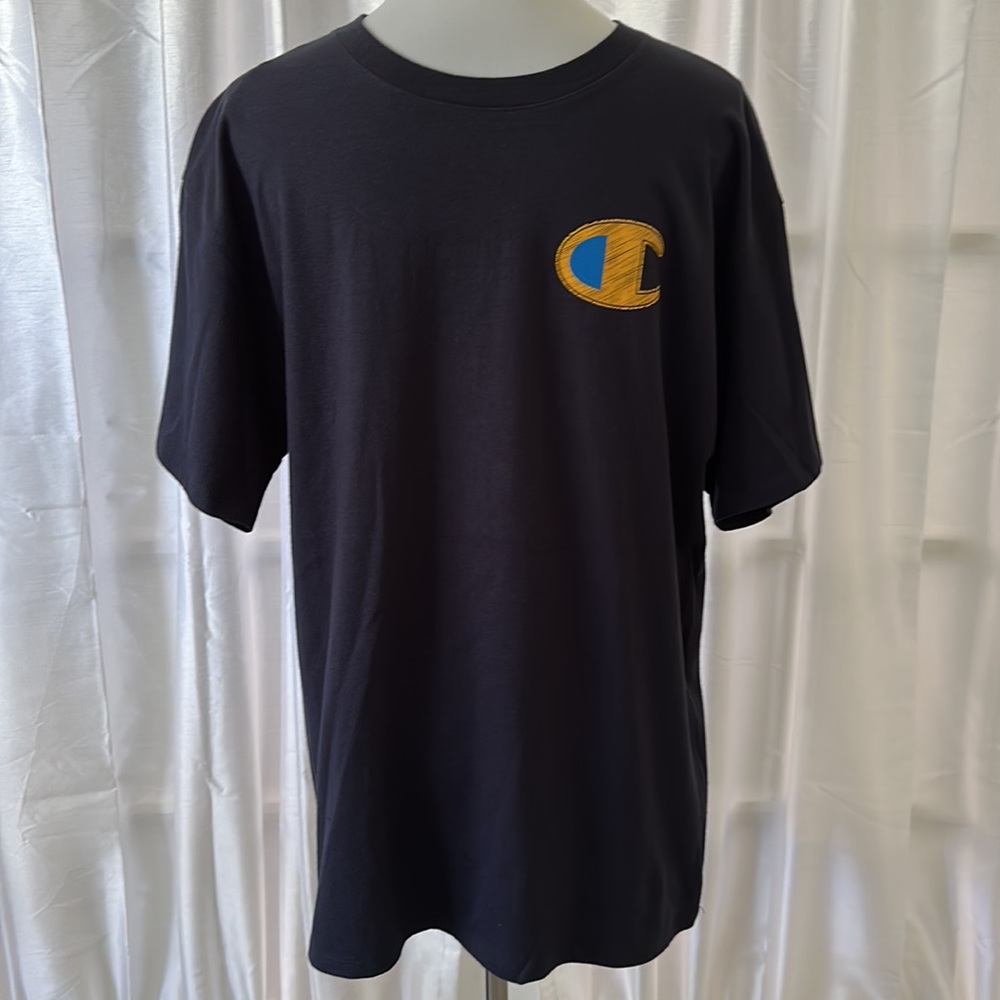 NWT Men’s Champion SS T-shirt Sz L, Navy - Picture 3 of 4